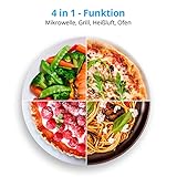 MEDION MD 15501 4 in 1 Mikrowelle mit Grill (25 Liter, 900 Watt, 1100 Watt Grill, 2500 Watt Heißluft, 10 Automatik-Programme) silber - 6