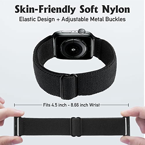 Image of Arae Stretchy WatchBand Compatible for Apple Watch Band 49 /45 /44 /42 /41 /40mm /38mm Comfortable Adjustable Sport Band for iWatch Series 10 9 8 7 6 5 4 SE 3 2 1 Women Men