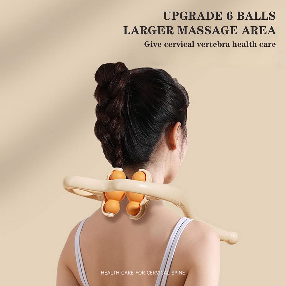 Multifunktionale Massagerolle Massage Der Gebärmutterhalswirbelsäule Schulter Nacken Clip Nacken Schmerzen Nacken Handbuch Clip Home Massagegerät,Orange