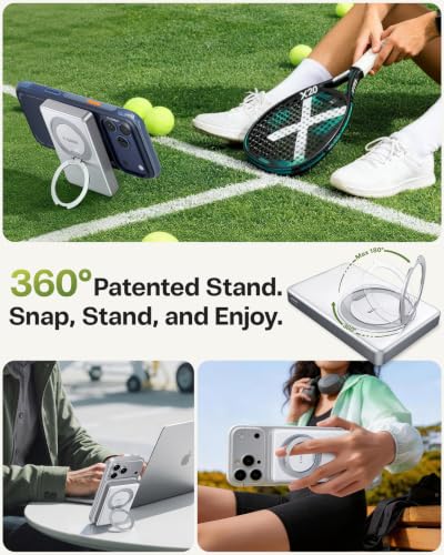 Image of TORRAS Ostand Minimag 10000mAh Magnetic Power Bank with 360 Stand | Ultra-fast charging travel essential for flights, meetings & daily commute. Perfect for iPhone 17 /16 /15 /14 Pro Max & AirPods.