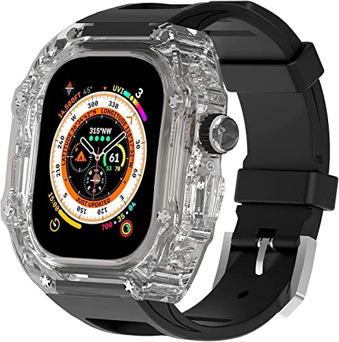 Correa transparente Apple Watch Ultra 49mm y funda protectora integral para iWatch 45mm 44mm SE