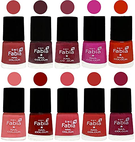 Image of ALL IN ONE (PACK OF 10), Long Lasting Glossy Nail Polish, 6 ml Each, All Vibrant Colours,02247