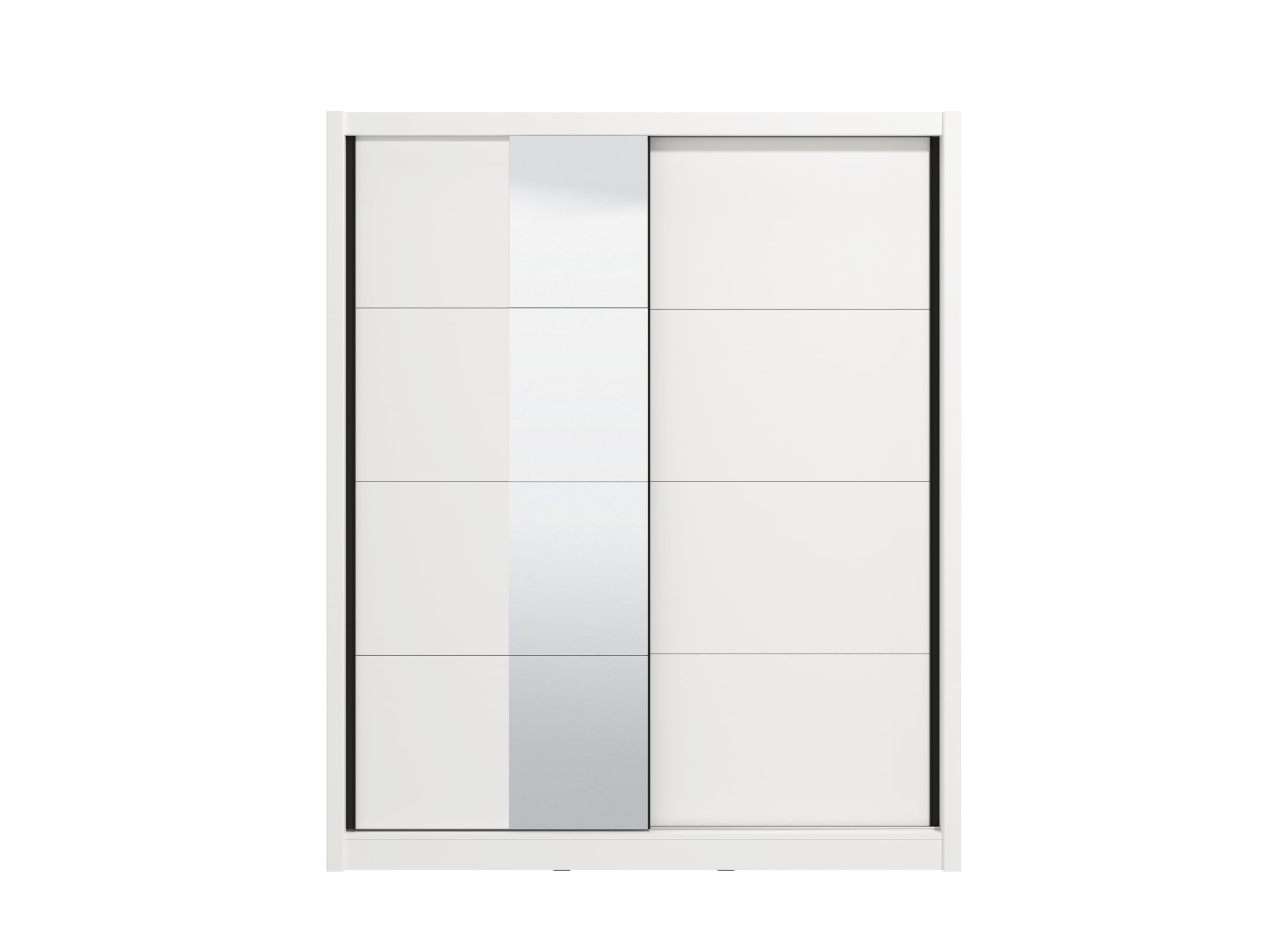 Arredo Stock Armadio moderno in MDF bianco 2 ante scorrevoli con specchio 180X59,8X215,5 cm
