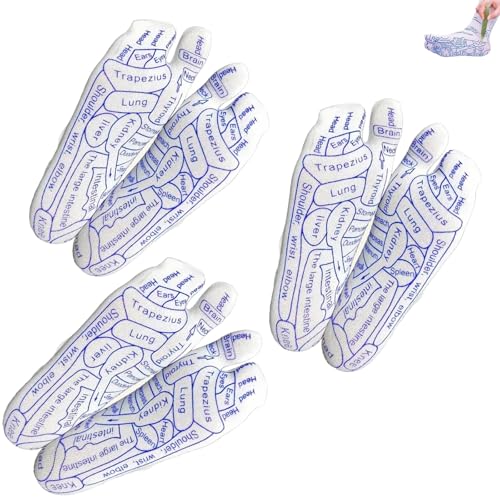 Ease Relief Reflexology Socks – Acupressure Foot Massage Socks with Tools, Breathable & Comfortable Design for Relaxation, Yoga, and Post-Workout Recovery(3 pairs of men's universal code)