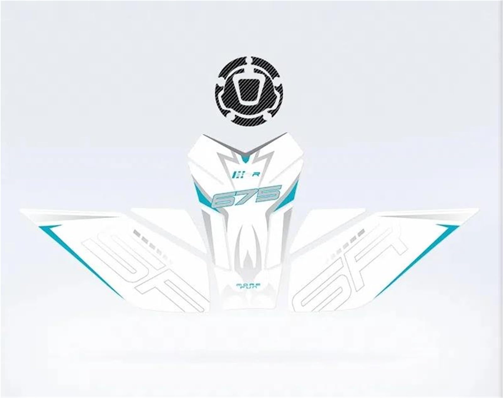 Motorcycle Frosted Fuel Tank Kit Sticker Protector Traction Pad Decals Accessories for CFMOTO 675SR-R 2024 Tank Graphic(Color9)