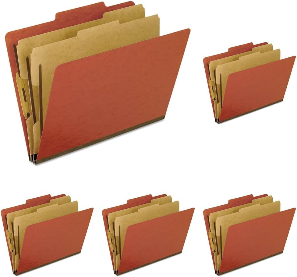 Pendaflex Moisture-Resistant Classification Folders, Letter Size, Red, 10 Count (Pack of 1)