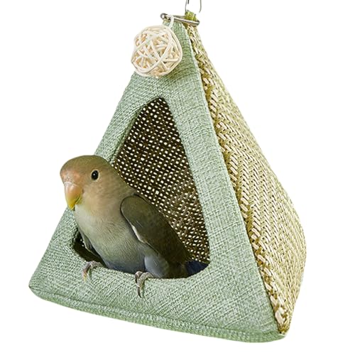 鳥の巣 鳥ハンモック 鳥かご用 鳥ハウス 文鳥 鸚鵡 インコ コニュア オウム ヨウム 吊り下げ式 インコベッド 夏用 鳥小屋 鳥寝袋 小動物 ハウス 遊び場 洞窟 巣箱 ペットテント 鳥用品 三角型 通気 涼しい 居心地良い ペット用品 飼育ケージ内装