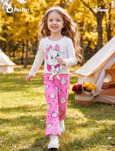 Image of Disney Girls Outfits Long Sleeve Knot Front Shirt Flare Pants 2PC Clothes