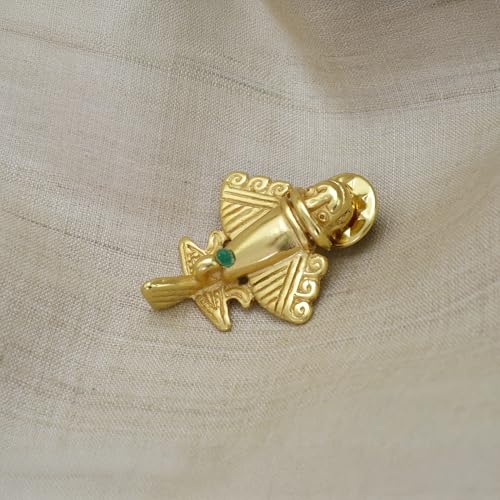 Image of Colombian Emerald & Multi-Material Options | Quimbaya Flyer Lapel Pin | Ancient Alien Golden Jets Collection