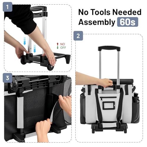 Image of LOEUO Large Cleaning Caddy for Cleaning Supplies Organizer, Rolling Cleaning Caddy Bags with Wheels for Housekeepers, Cleaning Carts on Wheels for Home Car Office Picnic