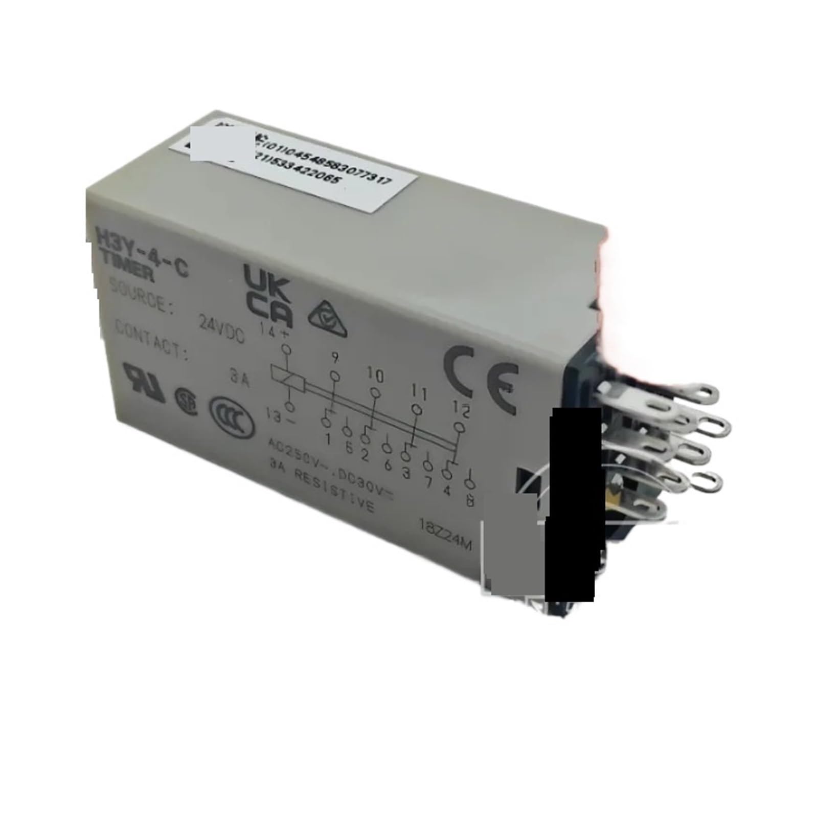 Relais de temporisation H3Y-4-C DC24V haute précision à 4 contacts