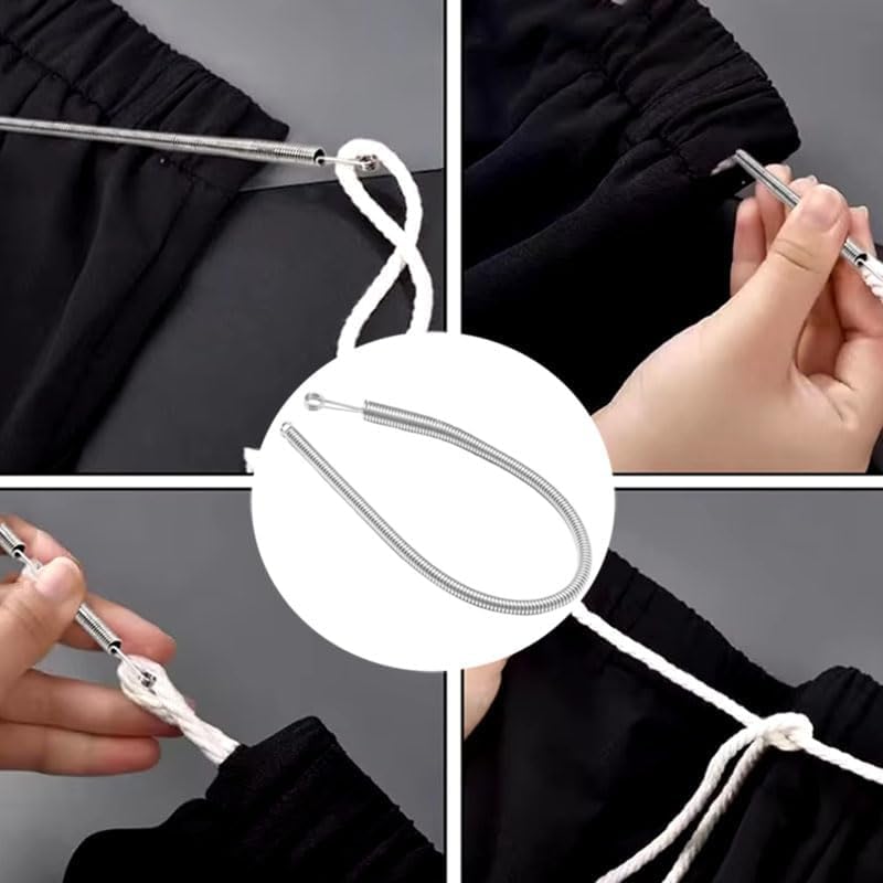 Xeerabdi Stainless Steel Flexible Drawstring Threading Tool | Bendable Spring Puller for Elastic, Rope, Cord | Multi-Purpose Threader for Pants, Hoodies, Waistbands & DIY Sewing 1