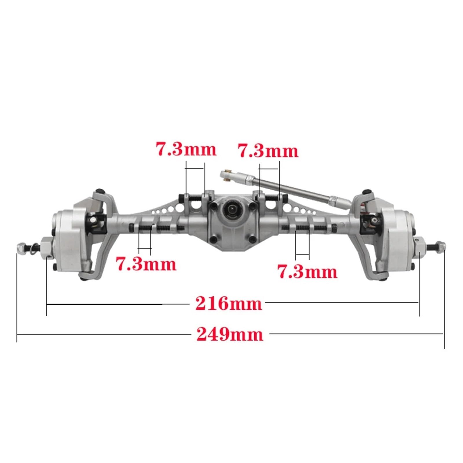 Oś przednia do 1/10 Axial Capra część do samochodu RC RC akcesoria samochodowe części zamienne RC część do modernizacji RC Hop-upy(Silver)