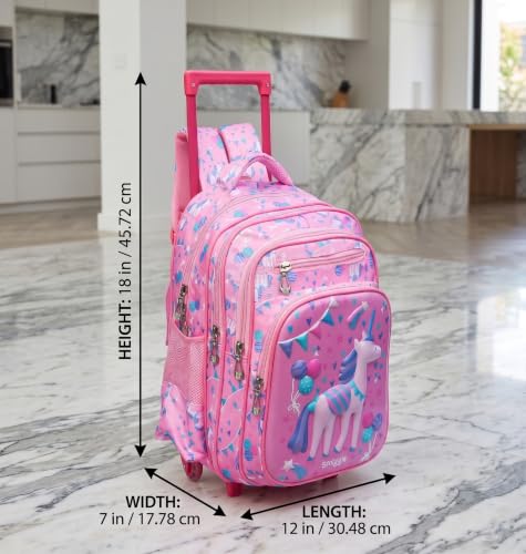 Image of ADSON 3D Embossed School Trolley Bag Large School Bag for Boy Girl, Kids School Bag, Travel Backpack for Girl Boy, Ideal for Children Trolley 16 Inch Water Resistant