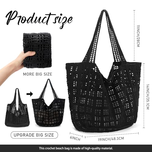 Bolso tote de crochet para mujer miniatura 2