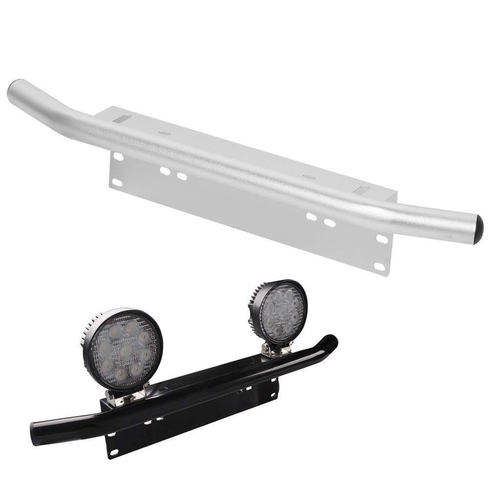 Uchwyt Tablicy Rejestracyjnej Przedniego Zderzaka ze Stopu Aluminium Bull Bar do SUV-ów i Ciężarówek Łatwa Instalacja 1 Jednostka (SILVER)