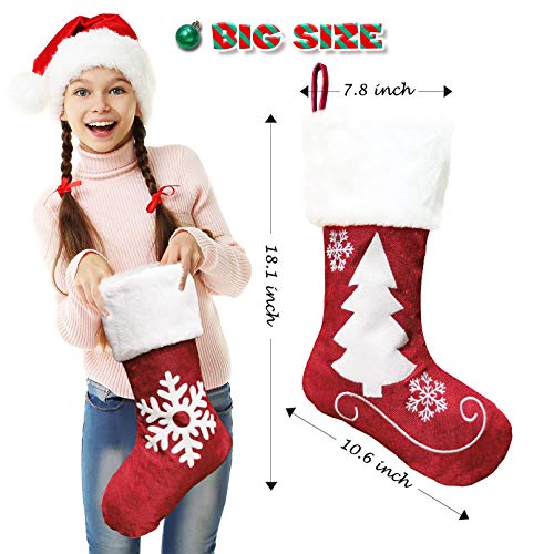 image for SupMLC Christmas Stockings, 2 Pcs 18 inches Christmas Stockings, Burla