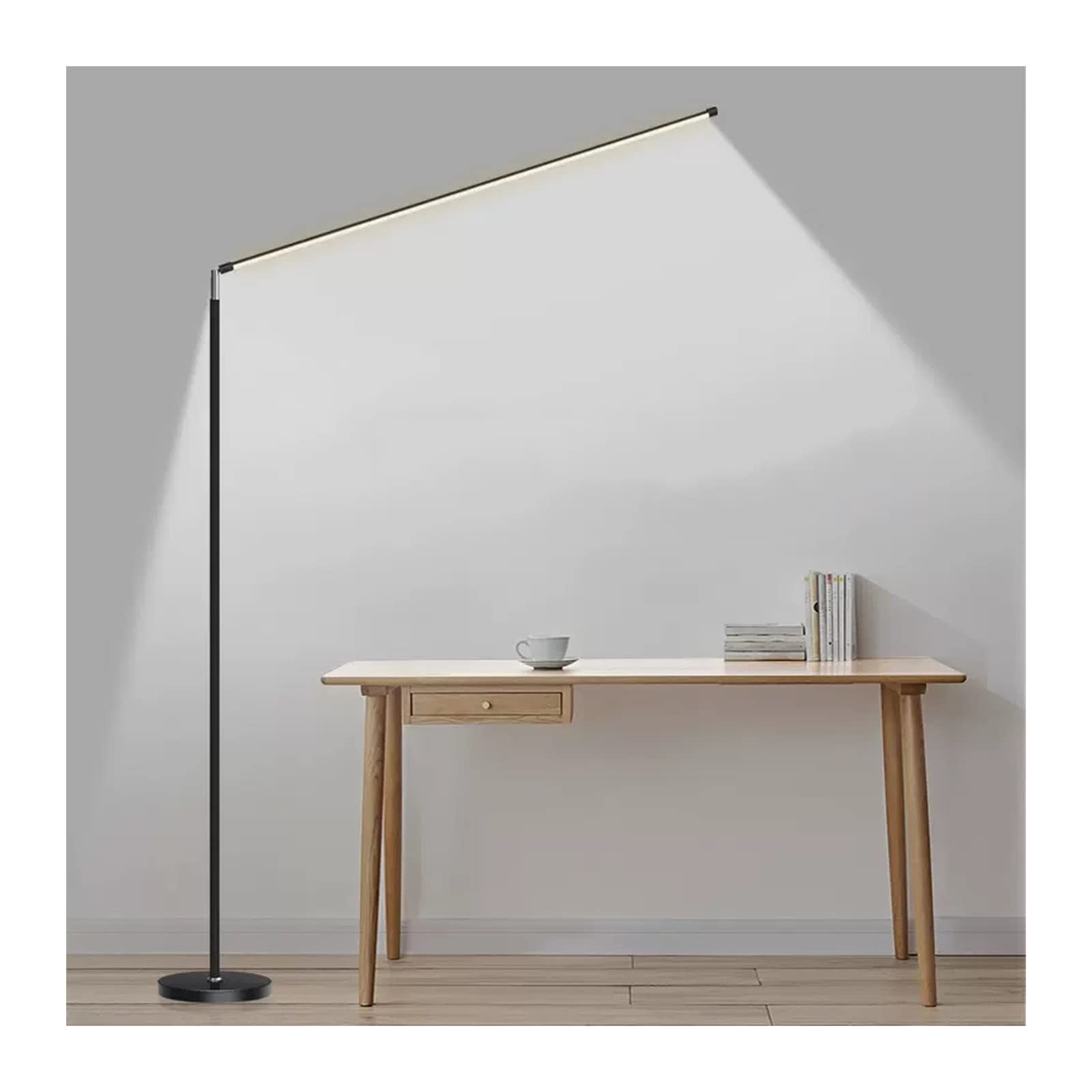 lampa podłogowa Lampa podłogowa LED Super jasny salon Sypialnia Lampka nocna stojąca na biurko Lampka podłogowa do czytania Biała czarna lampa podłogowa (bez źródła światła) do salonu(Czarny,150cm*100