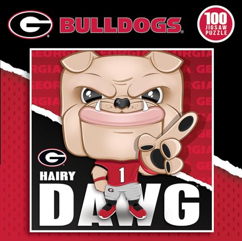 Puzzle de collection 100 pièces Georgia Bulldogs Hairy Dawg MasterPieces aux finitions soignées