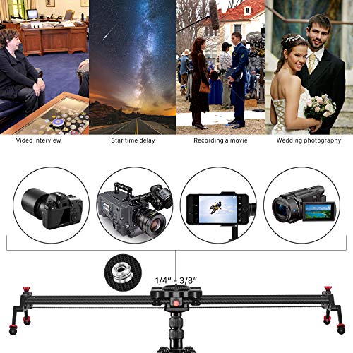 Image of Camera Slider Track Dolly Slider Rail System with Motorized Time Lapse and Video Shot Follow Focus Shot and 120 Degree Panoramic Shooting 31 inch 80cm