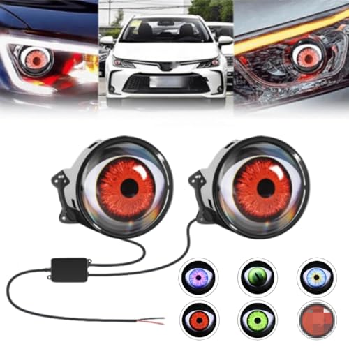 2PCS Dynamic Devil Eyes LED para Faros de Auto miniatura 1