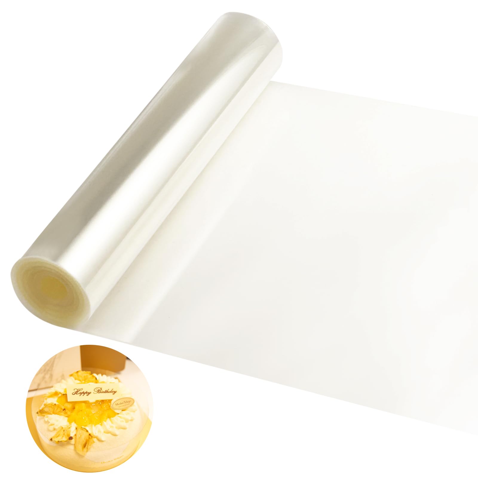 Bliceon 10cm x 10m Thick Acetate Cake Collars - Clear Transparent Acetate Roll for Cake Decorating, Baking, Chocolate Mousse & Pastry Presentation - for Pastry Chefs and Home Bakers
