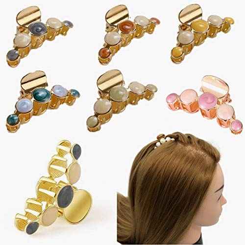 KaiLeQi 6 Colors Small hair claw clips for women Mini hair claw clips for girls Banana Copper metal hair claw clips Ponytail hairpin Bangs hairpin Hair decoration（6PCS）