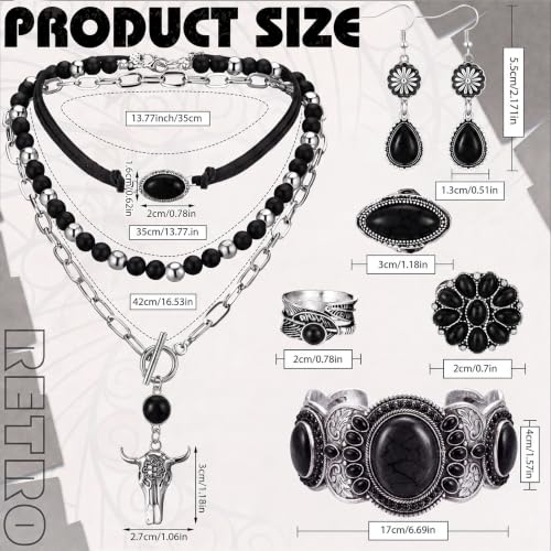 Image of Ecally Western Turquoise Jewelry Set for Women