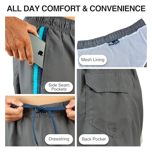 Image of Kanu Surf Men's Big Viper Extended Size Stripe Swim Trunk