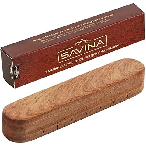 Savina Tailors Clapper for Quilting, Hard Wood Professional Multipurpose Durable for Seam Ironing, Flattening Tool. Great for Setting Fabric Folds, Accenting, Clothing Wrinkle Sewing. Cover
