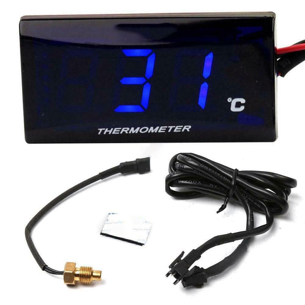 Thermomètre à eau de moto compteur moto universel pour scooter 50cc | jauge température moto compteur moto température de l’eau numérique de jauge de température pour la course scooter quad carré
