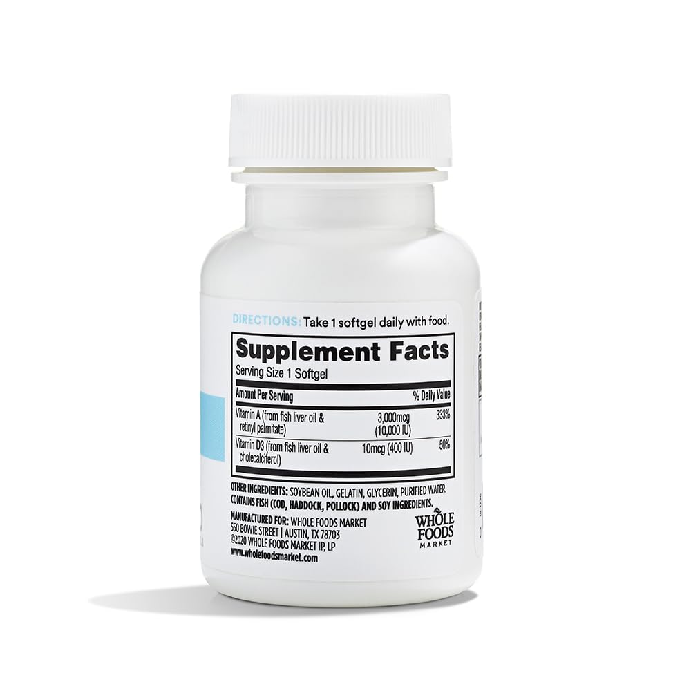 365 by Whole Foods Market, Vitamin A & D 400 IU, 100 Count — Amazon image 2