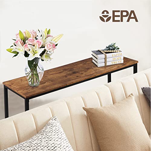 Timberer 39.4” Console Table, Hallway Entrance Table Sofa Table Behind Couch, For Living Room, Entryway, Easy Assembly, Accent Table, Rustic Brown #TOP5