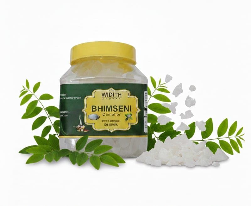 100% Natural and Organic Pure Pacha Karpooram|Bhimseni Kapoor|Edible Grade Kapoor|For Divine Aroma Pooja Meditation RoomFrshner and Mosquito Repellent (250Grams)
