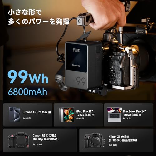 SMALLRIG VB99 ミニ V マウント バッテリー (キット) (3580B+3016) の商品画像 7