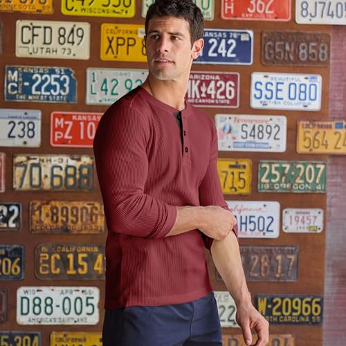 Jockey Men's Baselayer Tall Man Long Sleeve Waffle Henley3