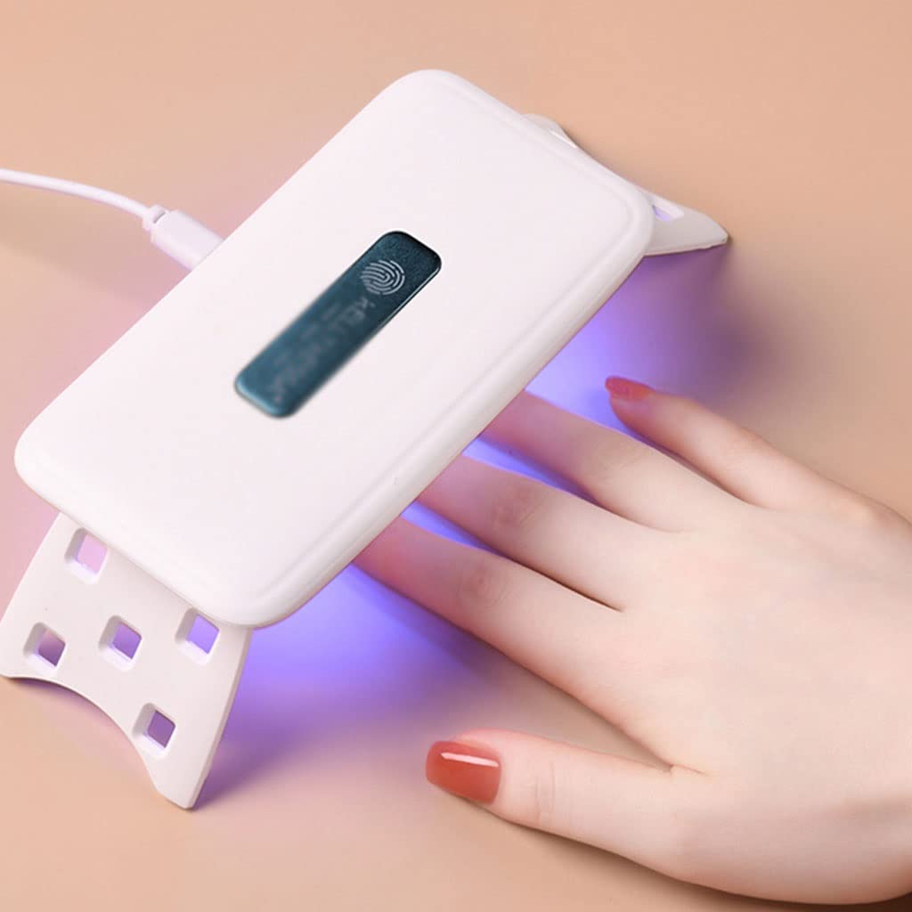 Secadora de Uñas Lámpara de uñas portátil - LED UV Lámpara de uñas - Secadora de uñas de 10W - MINI Máquina de fototerapia - 10 perlas de lámpara de fuente de luz doble Lampara Uñas Para Manicura