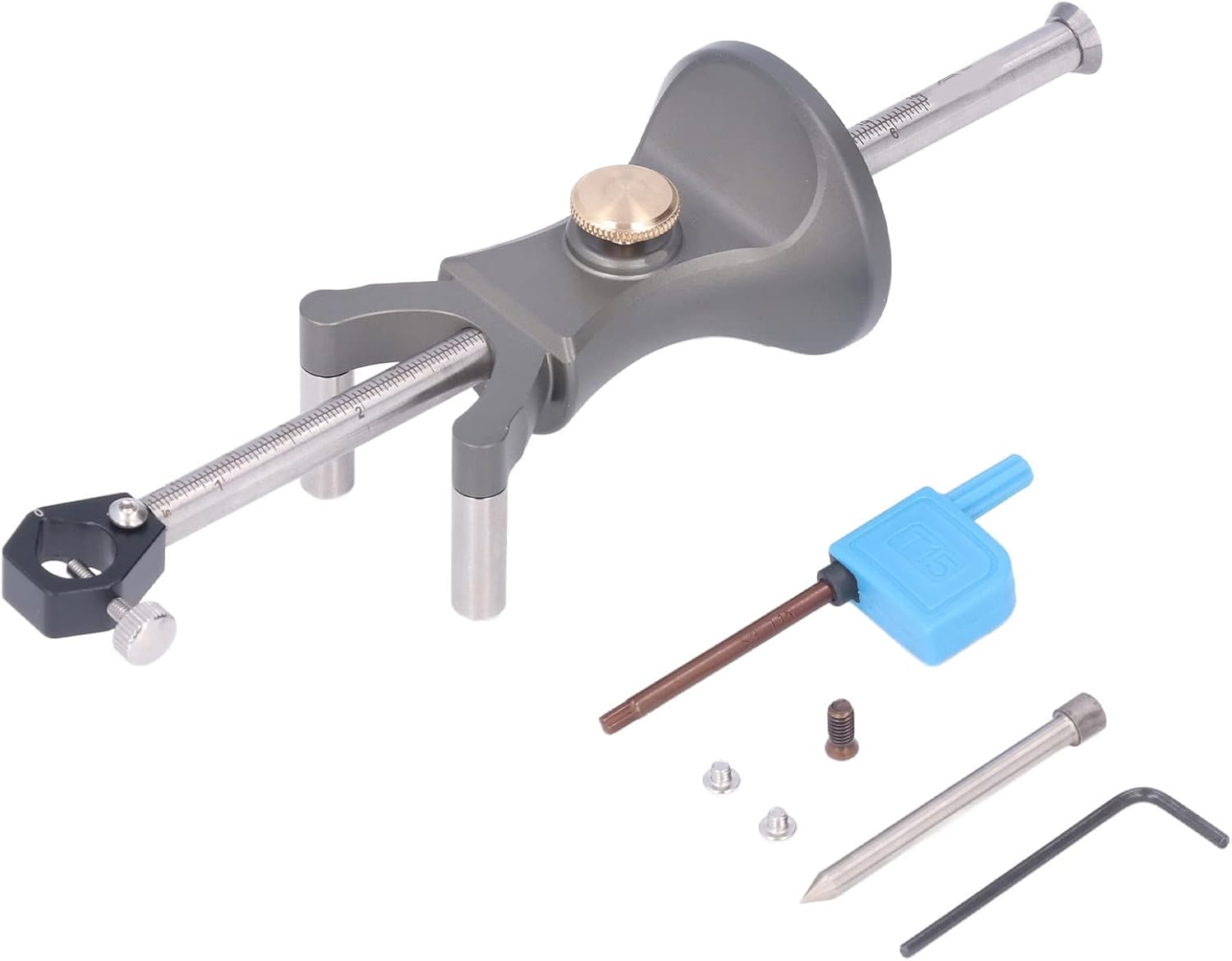 Marking Gauge Wood Scribe Tool, Aluminum Alloy Dual Purpose, Linear and Arc Drawing for Ceramics and Iron - Durable Stainless Steel Roller, Precise Carpentry Use
