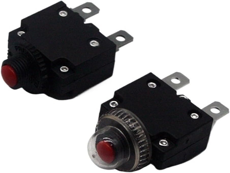 1pcs 2A 3A 5A 6A 8A 10A 15A 20A 25A 30A Circuit Breaker Overload Protector Switch Fuse Overload Overcurrent Reset(Original and Cap,8A)