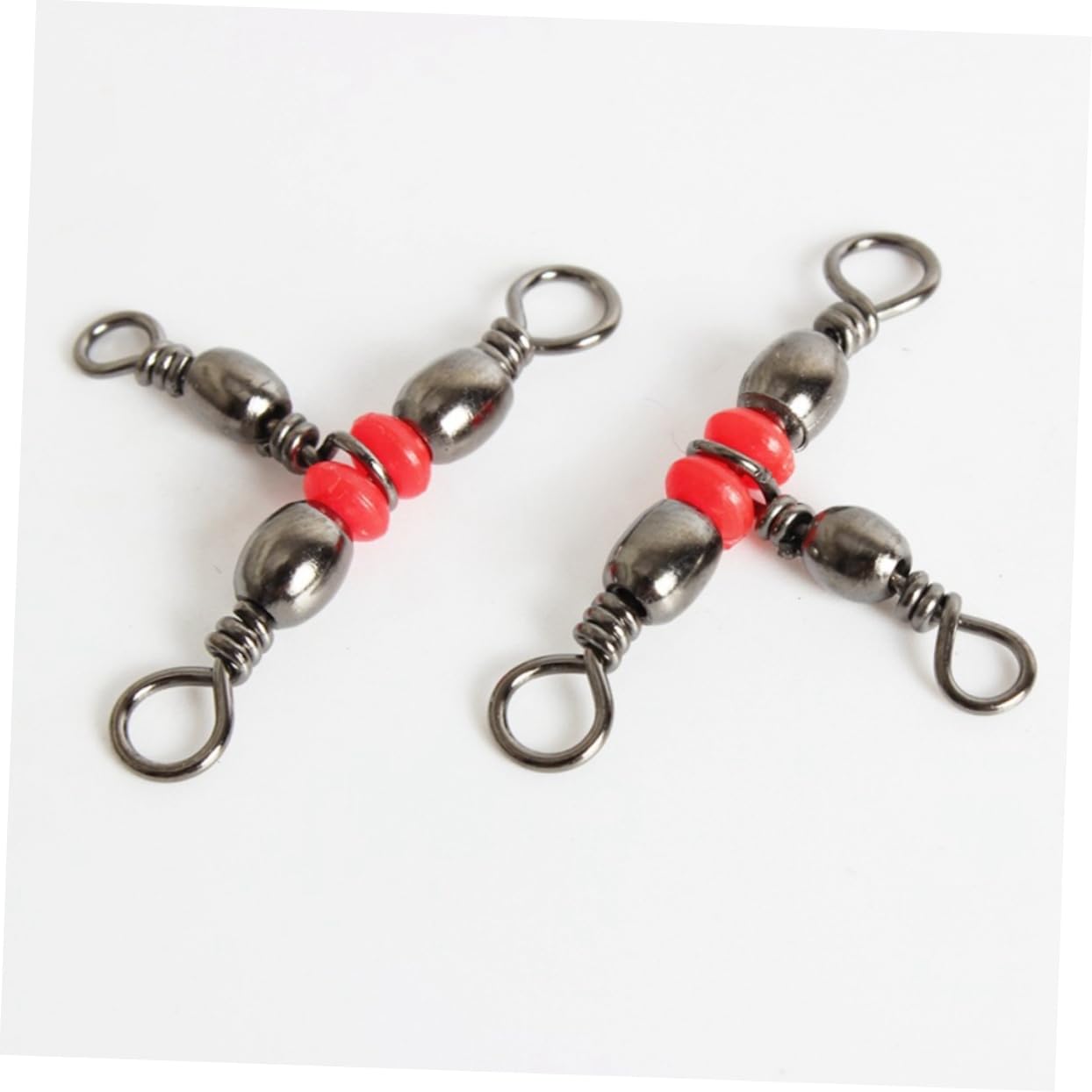 Sosoport 300 Piezas giratorios de Pesca Accesorios de Pesca Accesorios Pesca giratorios triples de Pesca Conector Giratorio de Pesca Estilo japones Girar Pescar Equipo de Pesca Rojo