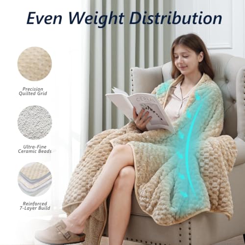 Image of Mr. Sandman Weighted Blankets for Adults, Queen Size 80 x 87 Inches, 15lbs