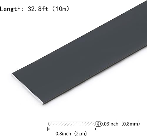 Miniatura 2 de Moldura de pared y moldura de color negro mate, tira flexible de bricolaje para espejo, piso, gabinete, techo, borde de azulejos (32.8 pies x 0.8