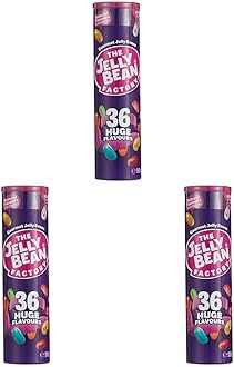 Jelly Bean Factory Gourmet Tube | 36 Mix | Gluten and Gelatine free | Impulse candy (1 x 90g) (Pack of 3)