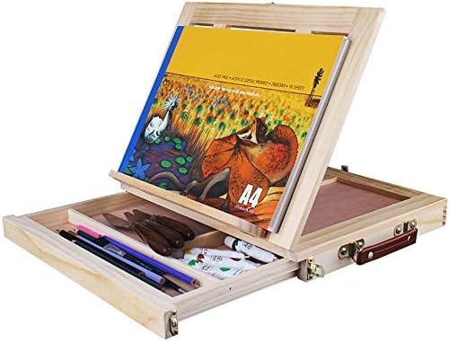 Wooden Tabletop Drawing Holder Kid's Sketch Drawing Box Adult Adjustable Desktop Sketch Oil Painting Stand