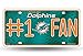 NFL Miami Dolphins #1 Fan Metal Auto Tag