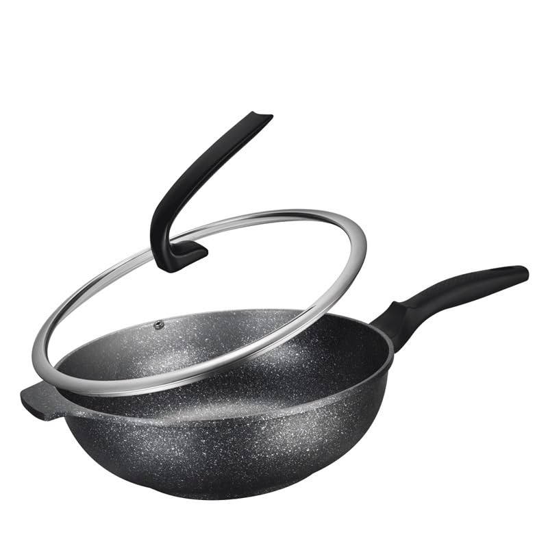 Wok antiadherente de aluminio con base plana 32 cm miniatura 2