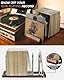 BS-VOG Now Playing Vinyl-Schallplattenständer, 50 LP Schallplattenaufbewahrung mit rutschfesten Rillen, Holz jetzt drehender Vinyl-Schallplattenhalter für Alben, Regal, Organizer,