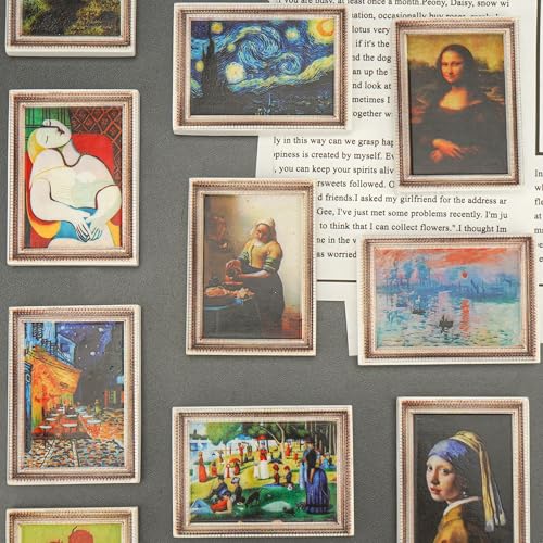Set de 10 imanes decorativos con pinturas famosas miniatura 2
