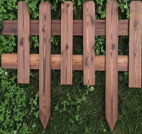 Zumato 柵 ガーデン フェンス 庭 柵 擁壁 囲い 垣 天然木製 耐久性 表面炭化 設置簡単 連結可能 土留め 根止め お庭作り 花壇飾り 花壇作り コンクリート床 泥床 ガーデンエッジ フェンス ガーデニング 屋内 屋外 バルコニー 屋内 庭用 園