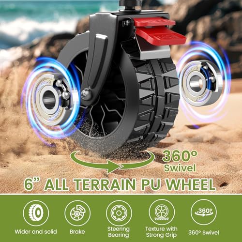 Collapsible Wagon Cart, 150L Heavy Duty Foldable Beach Wagon with Wider Wheels & Auto-Rebound Handle, Utility Grocery Shopping Cart for Garden, Shopping, Camping, Sports, Black